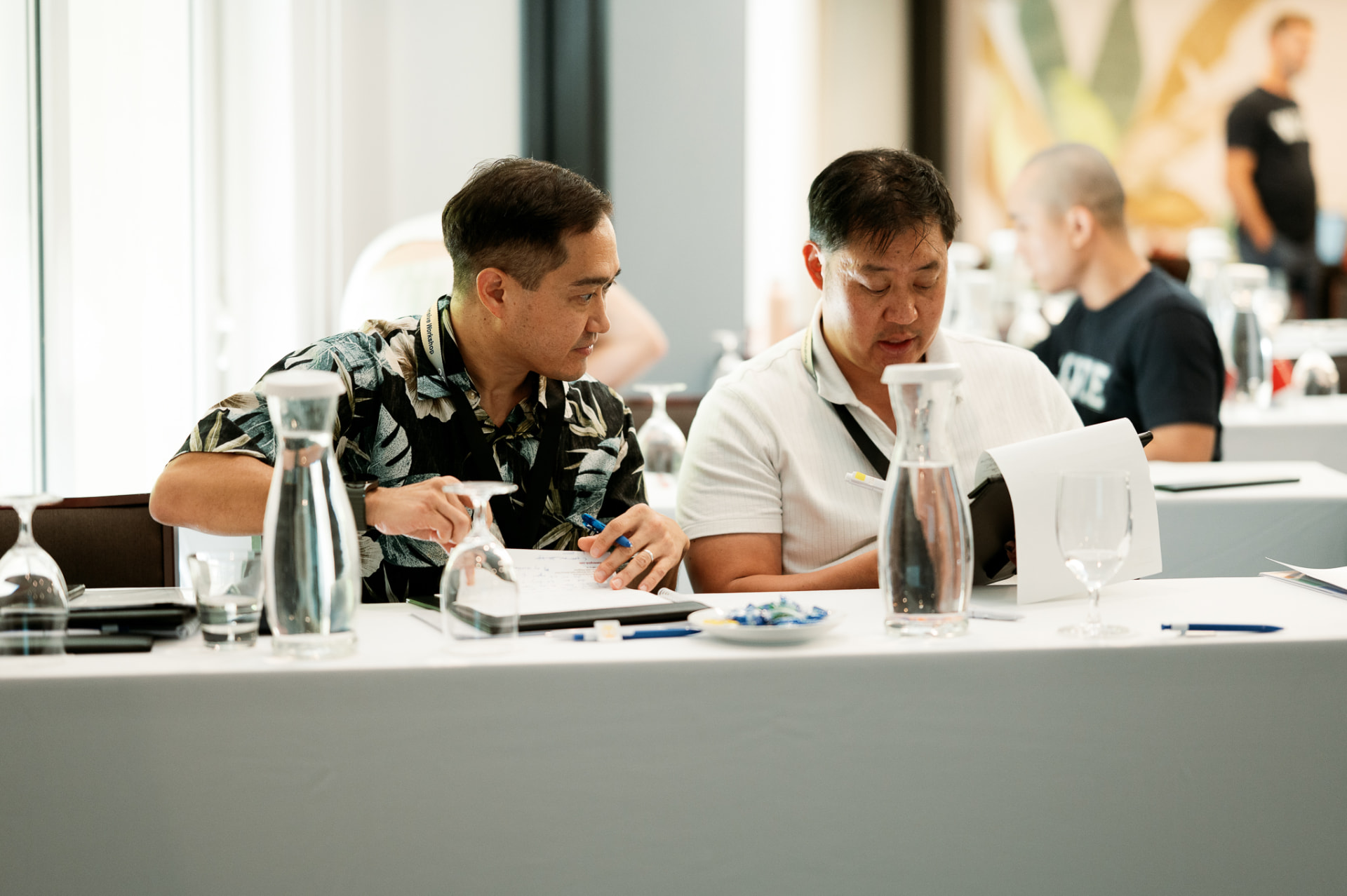 Attendees working together at the workshop