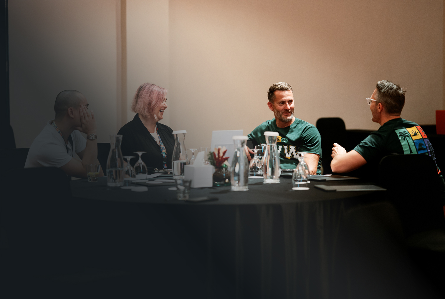 Workshop attendees in a roundtable discussion