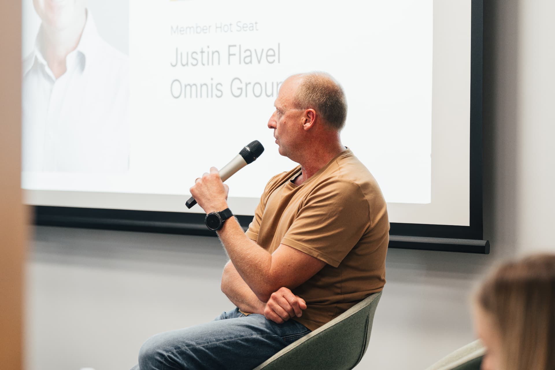 Member speaking during a hot seat session