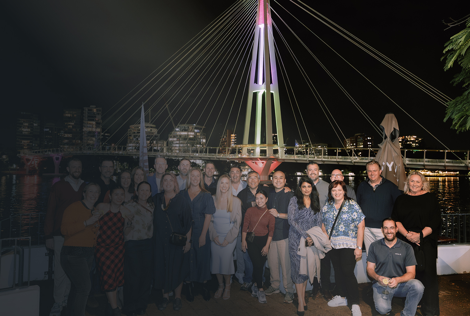 Group photo of attendees at the evening event