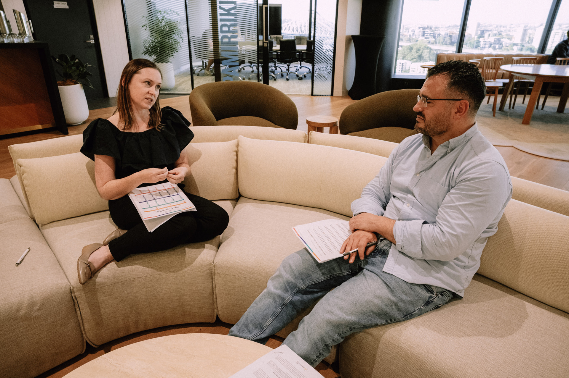 Members reviewing workshop materials